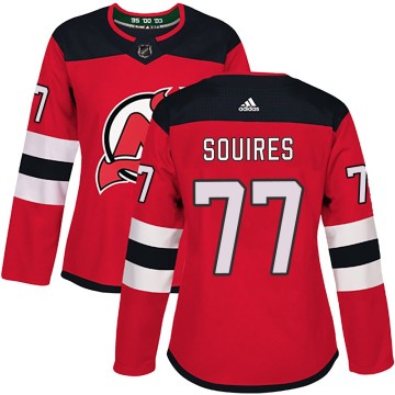 Authentic Adidas Women's Cam Squires New Jersey Devils Home Jersey - Red