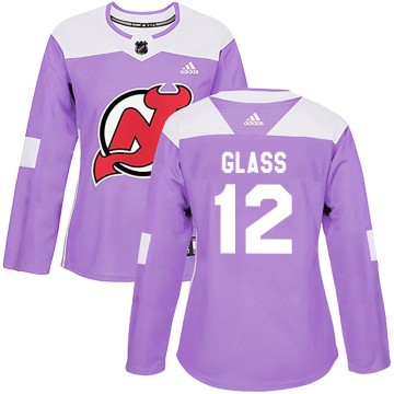 Authentic Adidas Women's Cody Glass New Jersey Devils Fights Cancer Practice Jersey - Purple