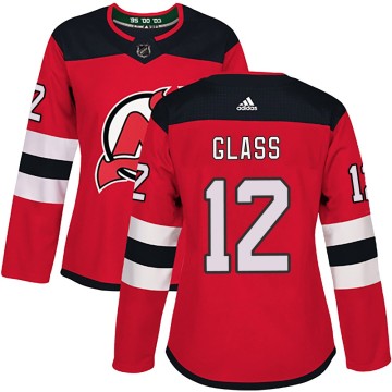 Authentic Adidas Women's Cody Glass New Jersey Devils Home Jersey - Red
