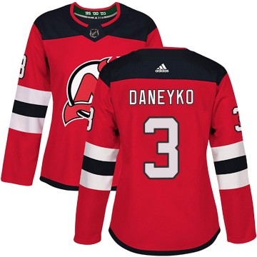 Authentic Adidas Women's Ken Daneyko New Jersey Devils Home Jersey - Red