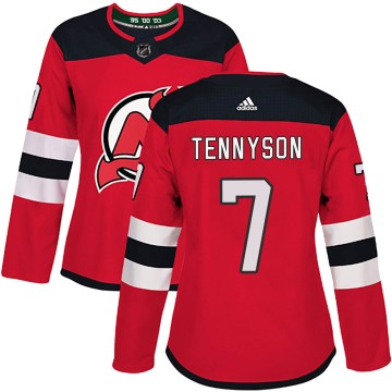 Authentic Adidas Women's Matt Tennyson New Jersey Devils Home Jersey - Red