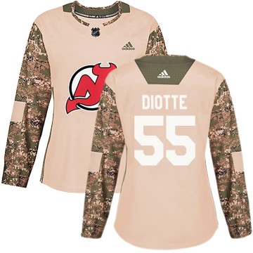 Authentic Adidas Women's Mikael Diotte New Jersey Devils Veterans Day Practice Jersey - Camo
