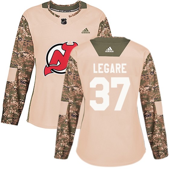 Authentic Adidas Women's Nathan Legare New Jersey Devils Veterans Day Practice Jersey - Camo
