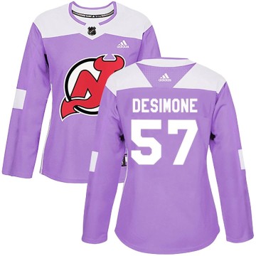 Authentic Adidas Women's Nick DeSimone New Jersey Devils Fights Cancer Practice Jersey - Purple