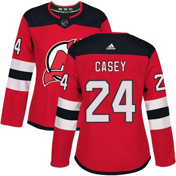 Authentic Adidas Women's Seamus Casey New Jersey Devils Home Jersey - Red