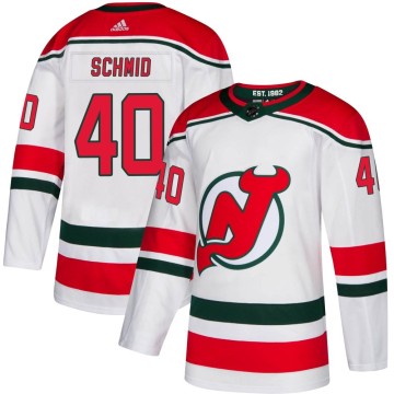 Authentic Adidas Youth Akira Schmid New Jersey Devils Alternate Jersey - White