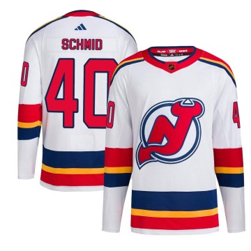 Authentic Adidas Youth Akira Schmid New Jersey Devils Reverse Retro 2.0 Jersey - White
