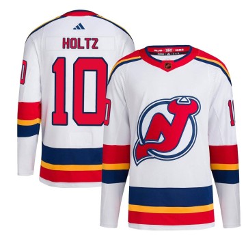 Authentic Adidas Youth Alexander Holtz New Jersey Devils Reverse Retro 2.0 Jersey - White