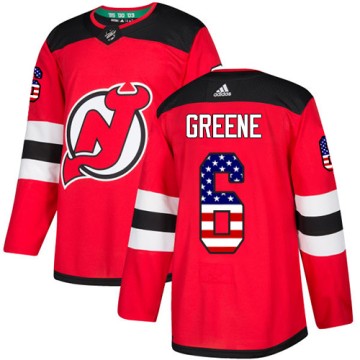 Authentic Adidas Youth Andy Greene New Jersey Devils Red USA Flag Fashion Jersey - Green