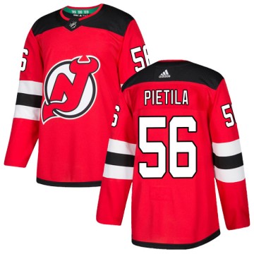 Authentic Adidas Youth Blake Pietila New Jersey Devils Home Jersey - Red