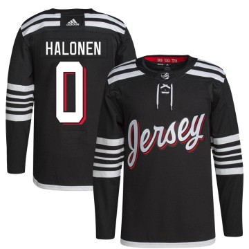 Authentic Adidas Youth Brian Halonen New Jersey Devils 2021/22 Alternate Primegreen Pro Player Jersey - Black