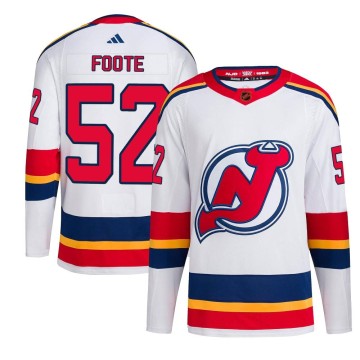 Authentic Adidas Youth Cal Foote New Jersey Devils Reverse Retro 2.0 Jersey - White