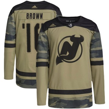 Authentic Adidas Youth Connor Brown New Jersey Devils Camo Military Appreciation Practice Jersey - Brown