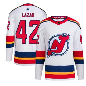 Authentic Adidas Youth Curtis Lazar New Jersey Devils Reverse Retro 2.0 Jersey - White