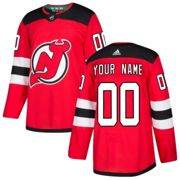 Authentic Adidas Youth Custom New Jersey Devils Custom Home Jersey - Red