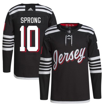 Authentic Adidas Youth Daniel Sprong New Jersey Devils 2021/22 Alternate Primegreen Pro Player Jersey - Black