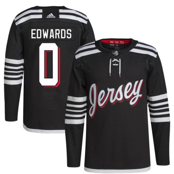 Authentic Adidas Youth Ethan Edwards New Jersey Devils 2021/22 Alternate Primegreen Pro Player Jersey - Black