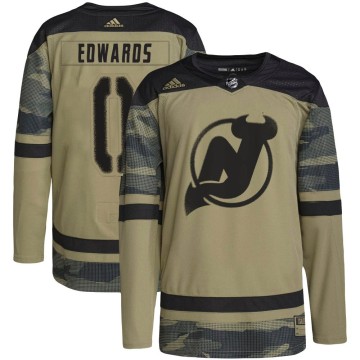 Authentic Adidas Youth Ethan Edwards New Jersey Devils Military Appreciation Practice Jersey - Camo