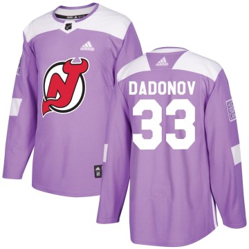 Authentic Adidas Youth Evgenii Dadonov New Jersey Devils Fights Cancer Practice Jersey - Purple