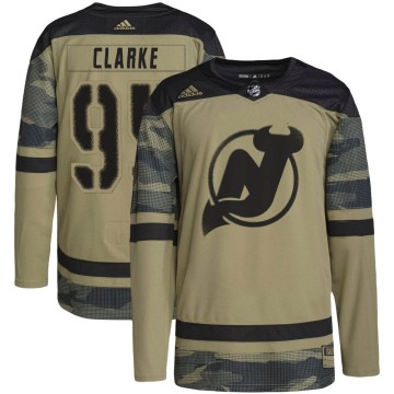 Authentic Adidas Youth Graeme Clarke New Jersey Devils Military Appreciation Practice Jersey - Camo
