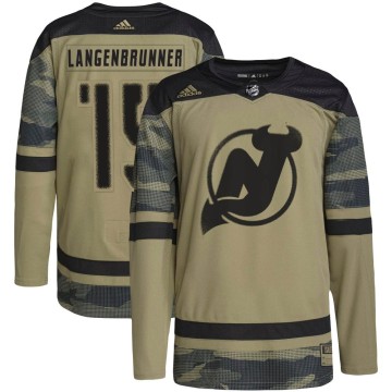 Authentic Adidas Youth Jamie Langenbrunner New Jersey Devils Military Appreciation Practice Jersey - Camo