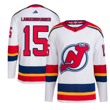 Authentic Adidas Youth Jamie Langenbrunner New Jersey Devils Reverse Retro 2.0 Jersey - White