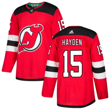 Authentic Adidas Youth John Hayden New Jersey Devils Home Jersey - Red