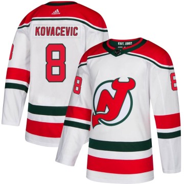 Authentic Adidas Youth Johnathan Kovacevic New Jersey Devils Alternate Jersey - White