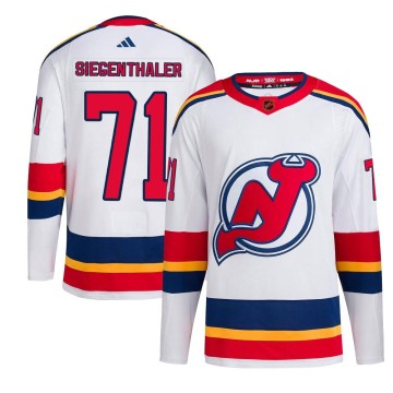 Authentic Adidas Youth Jonas Siegenthaler New Jersey Devils Reverse Retro 2.0 Jersey - White