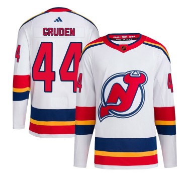 Authentic Adidas Youth Jonathan Gruden New Jersey Devils Reverse Retro 2.0 Jersey - White