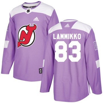 Authentic Adidas Youth Juho Lammikko New Jersey Devils Fights Cancer Practice Jersey - Purple