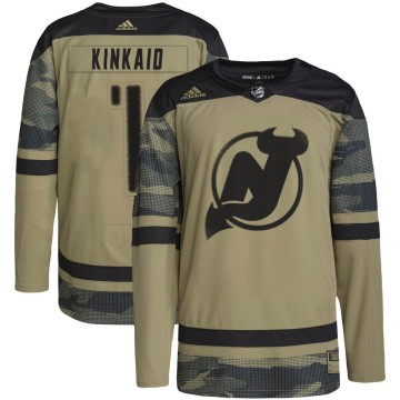 Authentic Adidas Youth Keith Kinkaid New Jersey Devils Military Appreciation Practice Jersey - Camo
