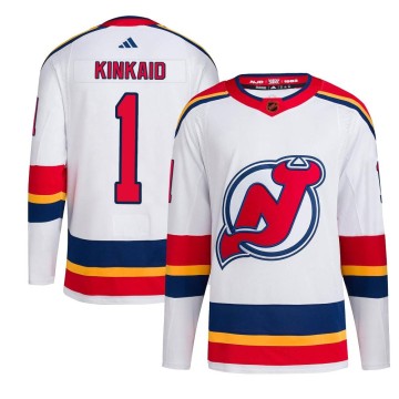Authentic Adidas Youth Keith Kinkaid New Jersey Devils Reverse Retro 2.0 Jersey - White