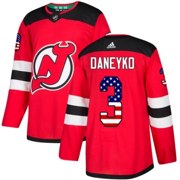 Authentic Adidas Youth Ken Daneyko New Jersey Devils USA Flag Fashion Jersey - Red