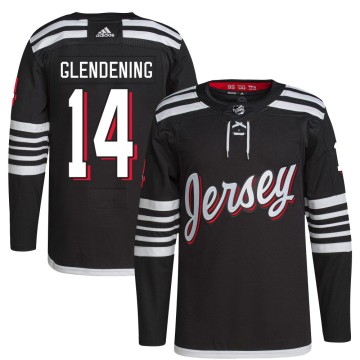 Authentic Adidas Youth Luke Glendening New Jersey Devils 2021/22 Alternate Primegreen Pro Player Jersey - Black
