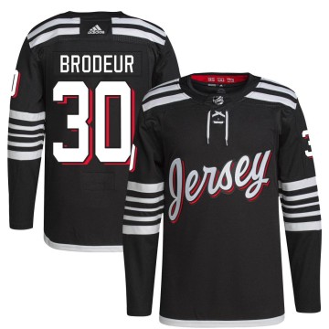 Authentic Adidas Youth Martin Brodeur New Jersey Devils 2021/22 Alternate Primegreen Pro Player Jersey - Black