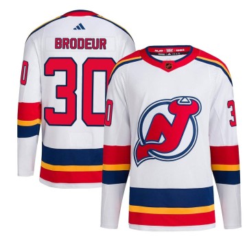 Authentic Adidas Youth Martin Brodeur New Jersey Devils Reverse Retro 2.0 Jersey - White