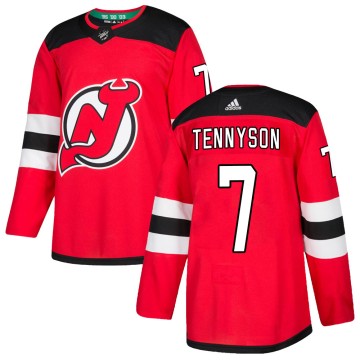 Authentic Adidas Youth Matt Tennyson New Jersey Devils Home Jersey - Red