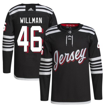 Authentic Adidas Youth Max Willman New Jersey Devils 2021/22 Alternate Primegreen Pro Player Jersey - Black