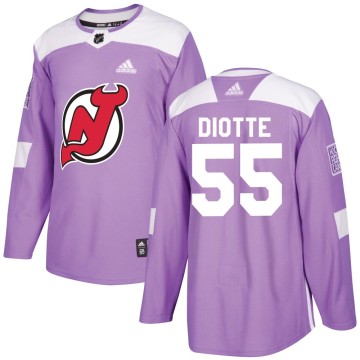 Authentic Adidas Youth Mikael Diotte New Jersey Devils Fights Cancer Practice Jersey - Purple