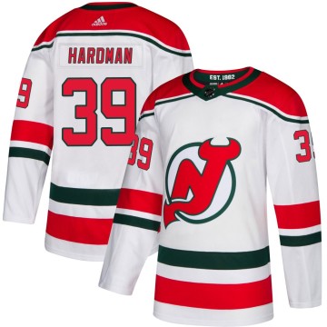 Authentic Adidas Youth Mike Hardman New Jersey Devils Alternate Jersey - White