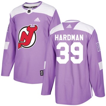 Authentic Adidas Youth Mike Hardman New Jersey Devils Fights Cancer Practice Jersey - Purple