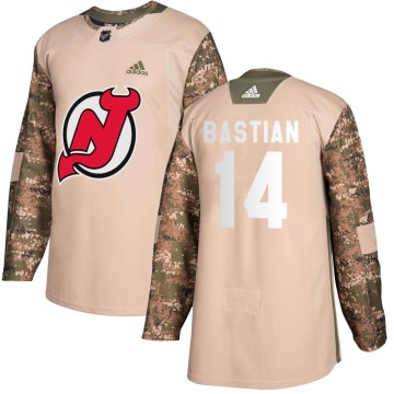 Authentic Adidas Youth Nathan Bastian New Jersey Devils Veterans Day Practice Jersey - Camo