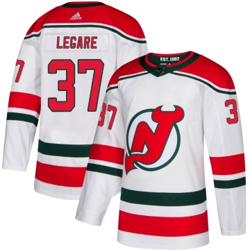 Authentic Adidas Youth Nathan Legare New Jersey Devils Alternate Jersey - White