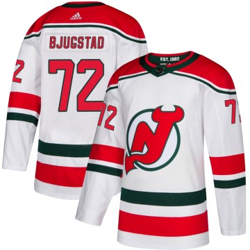 Authentic Adidas Youth Nick Bjugstad New Jersey Devils Alternate Jersey - White