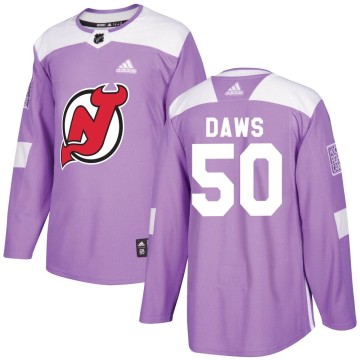 Authentic Adidas Youth Nico Daws New Jersey Devils Fights Cancer Practice Jersey - Purple