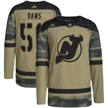 Authentic Adidas Youth Nico Daws New Jersey Devils Military Appreciation Practice Jersey - Camo