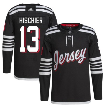 Authentic Adidas Youth Nico Hischier New Jersey Devils 2021/22 Alternate Primegreen Pro Player Jersey - Black