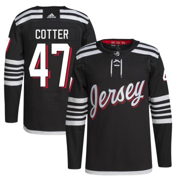 Authentic Adidas Youth Paul Cotter New Jersey Devils 2021/22 Alternate Primegreen Pro Player Jersey - Black