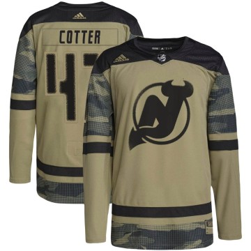 Authentic Adidas Youth Paul Cotter New Jersey Devils Military Appreciation Practice Jersey - Camo
